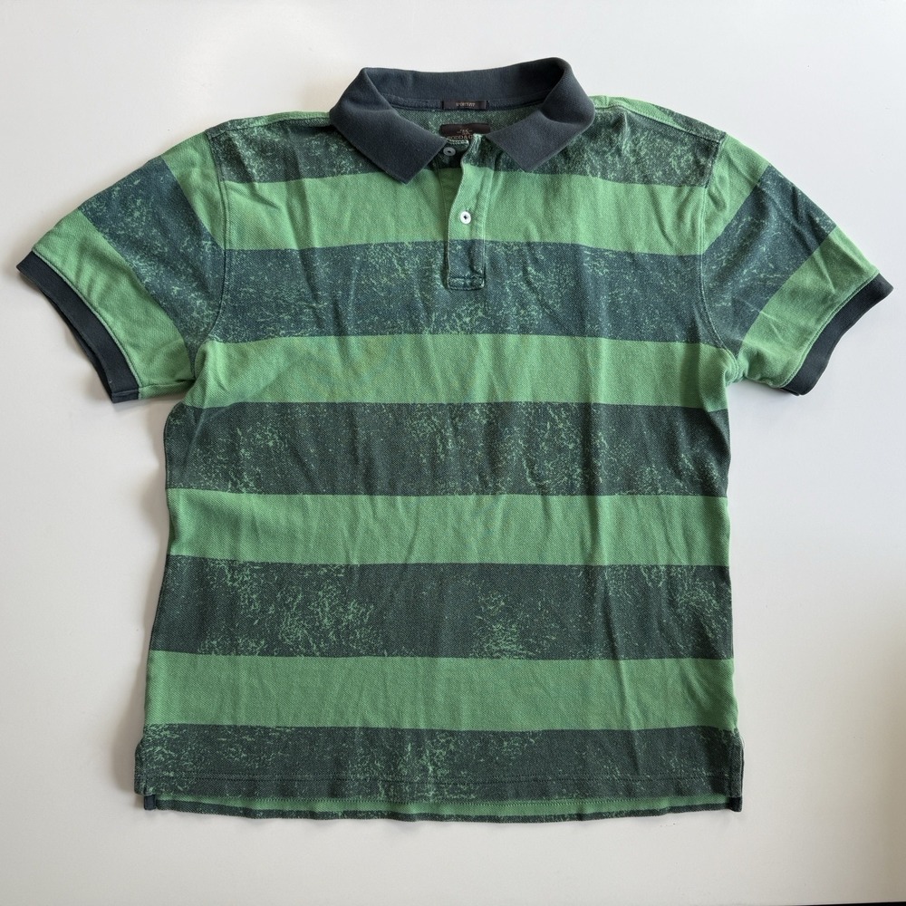 RODD & GUNN Short‎ Sleeve Polo Shirt Mens XL Sports Fit Green Striped Golf